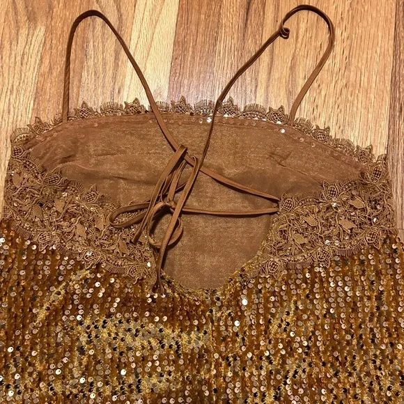 Free People Gold Sequin Dress - Picture 5 of 5